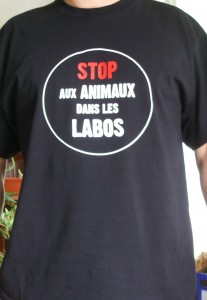 T-shirt Stop aux Animaux dans les Labos noir