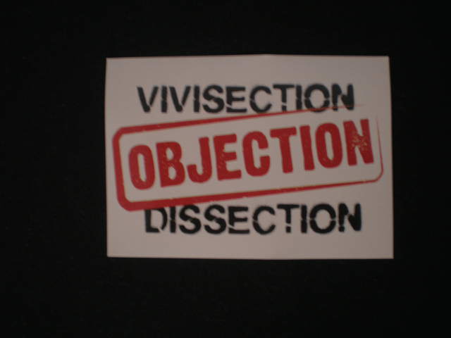 autocollant vivisection dissection objection !