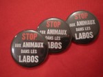Badges Stop aux Animaux dans les Labos