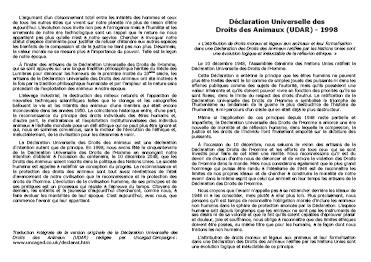 Tract Pour une véritable déclaration universelle des droits des animaux (A4)