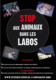 Affiche Stop aux Animaux dans les Labos