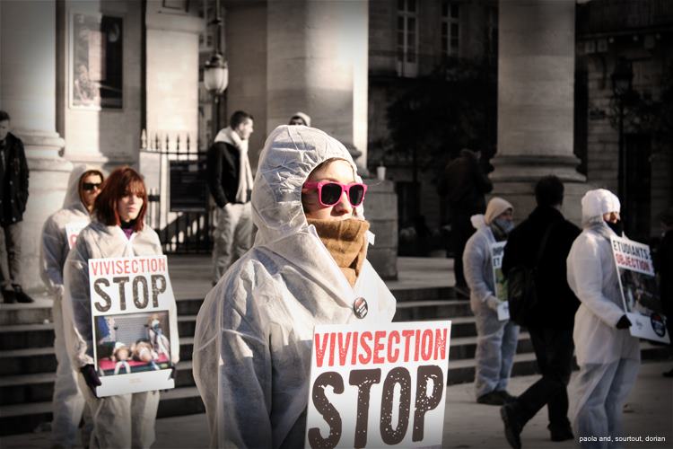 Happening contre la vivisection à Bordeaux – 11 février 2012