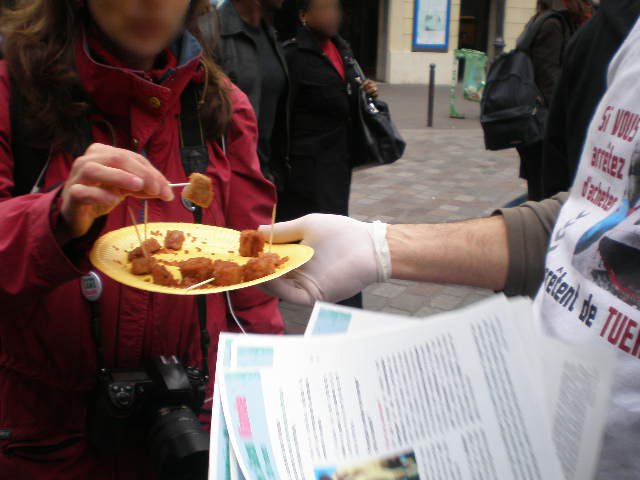 Action de sensibilisation et de dégustation vegan à Paris