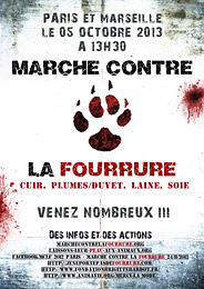 Paris et Marseille – Marche Contre l’Exploitation Des Animaux Pour Leur Peau (MCLF) – Samedi 05 octobre 2013
