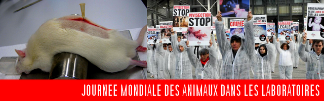 Paris – 26 avril 2014 – Happening géant contre la recherche animale