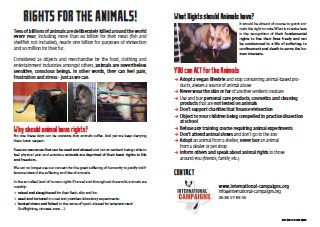 Tract droits des animaux (en anglais)