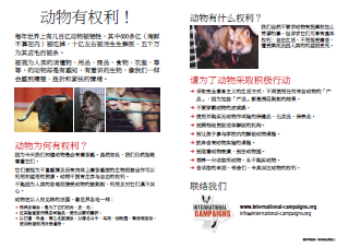 Tract droits des animaux (en chinois)