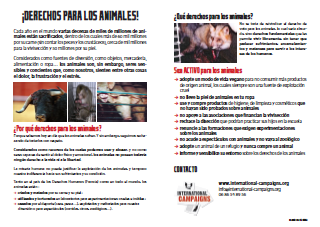 Tract droits des animaux (en espagnol)