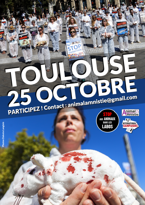 Toulouse – Happening STOP aux animaux dans les labos – 25 octobre 2014