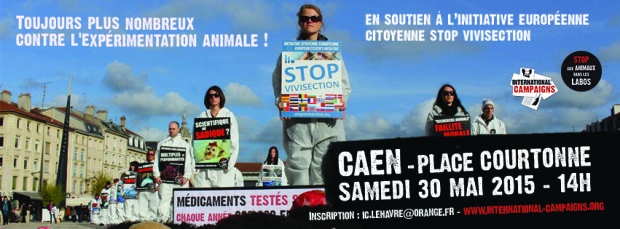 Happening contre la recherche animale - Caen - 30 mai 2015