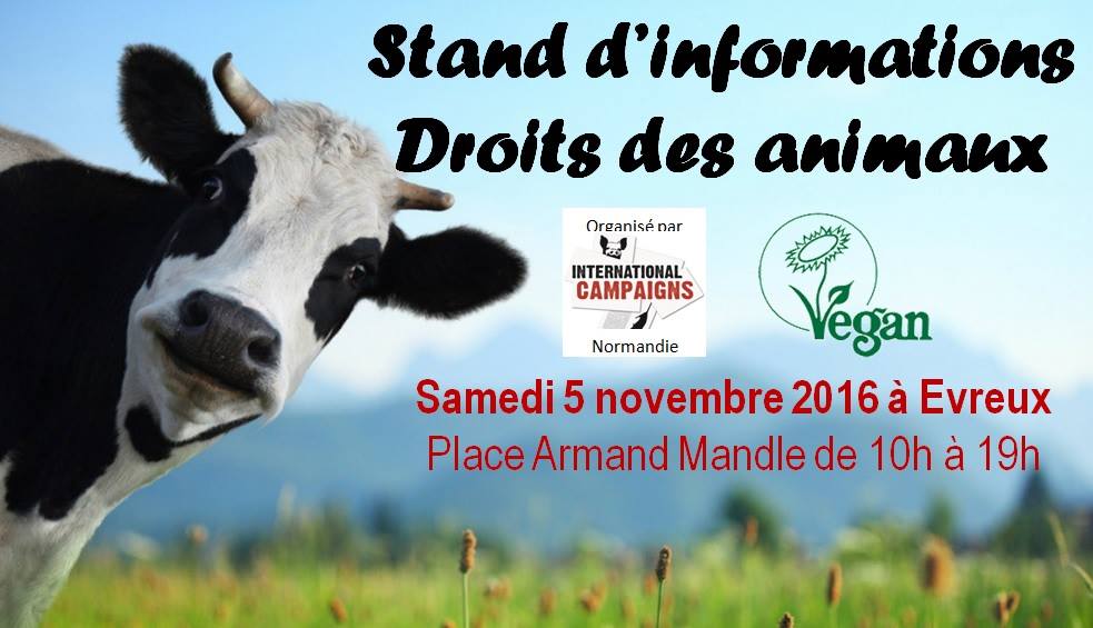 EVREUX – MOIS MONDIAL VEGAN – Samedi 05 novembre 2016