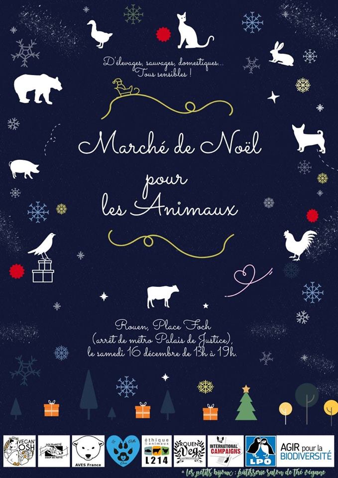 ROUEN – Samedi 16 décembre – Marché de Noël pour les animaux